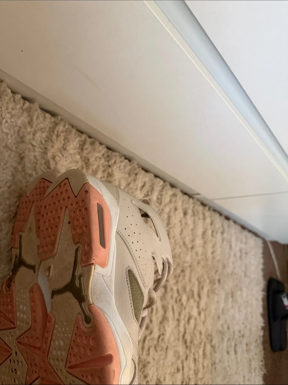 Jordan Women’s Beige and Pink High-Top Sneakers